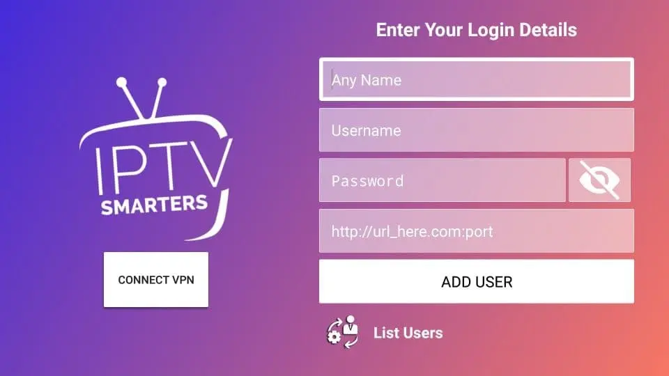 Click Login With Xtream Codes Api